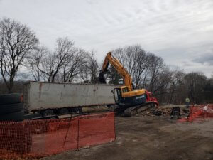 15yd Dumpster and 100yd trailer on site for demolition debris removal