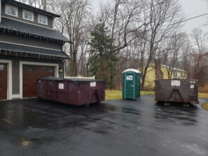Westwood, MA 15 yard dumpster and temporary bathroom rental from Disposal Right
